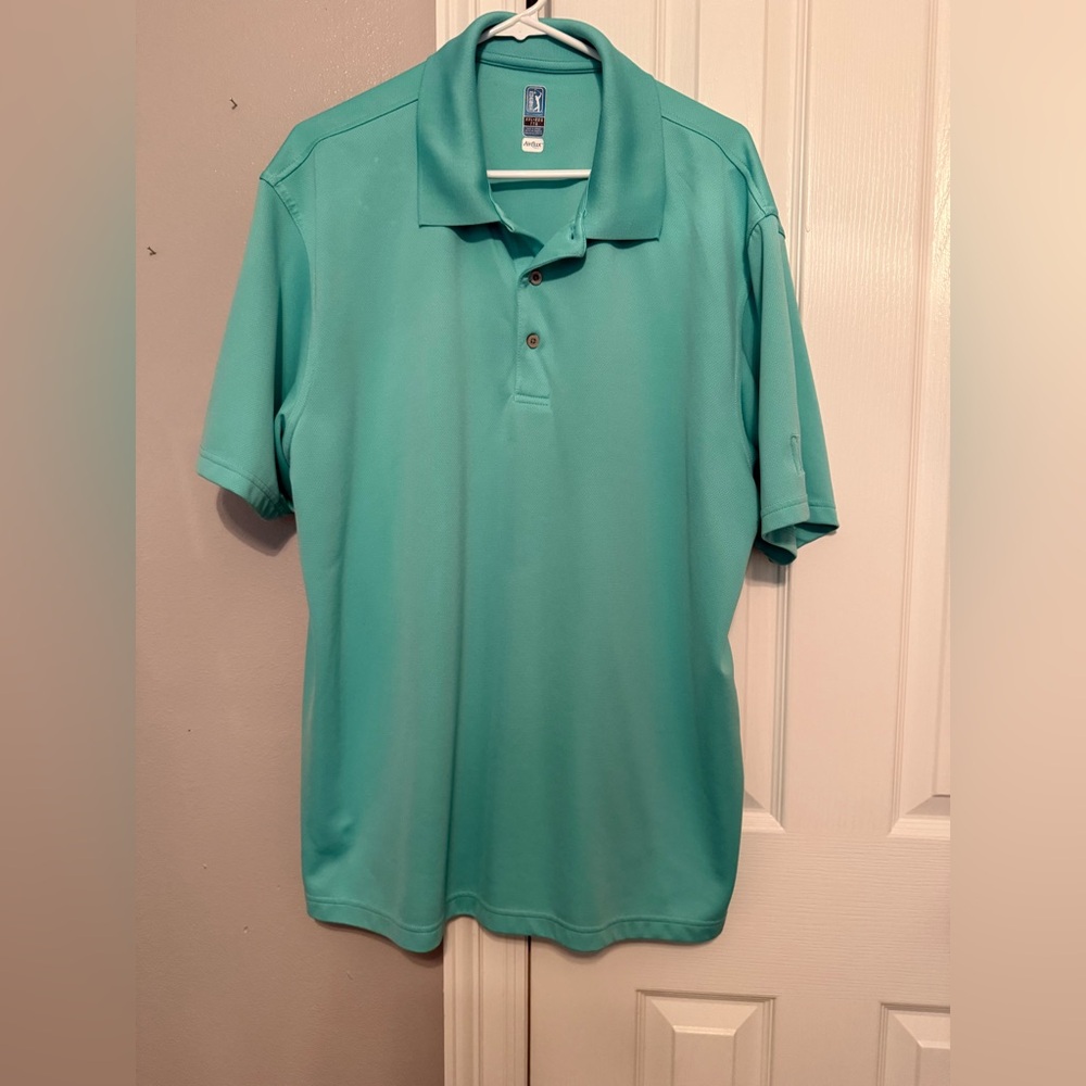 PGA Tour Men's Aqua Polo Shirt